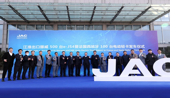 JAC 500 units e-JS4 and 100 units electric light trucks exported to Europe